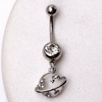 Stainless Steel Universe Dangle Navel Ring