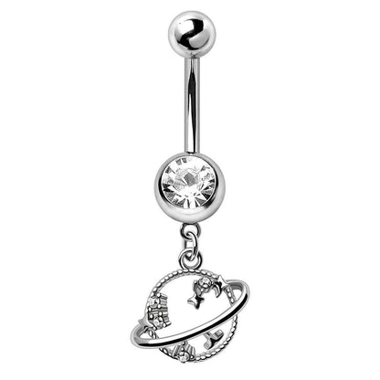 Stainless Steel Universe Dangle Navel Ring