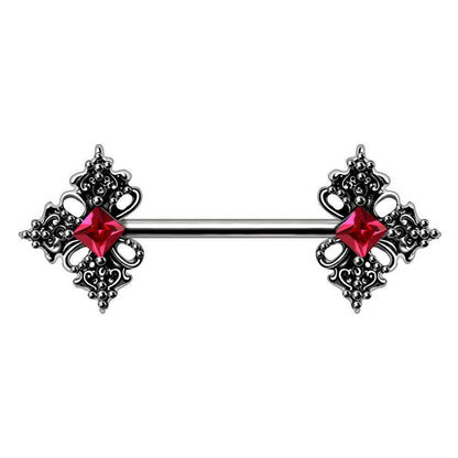 Stainless Steel Vintage Style Ornate Nipple Bar Nipple Ring Skin Metals
