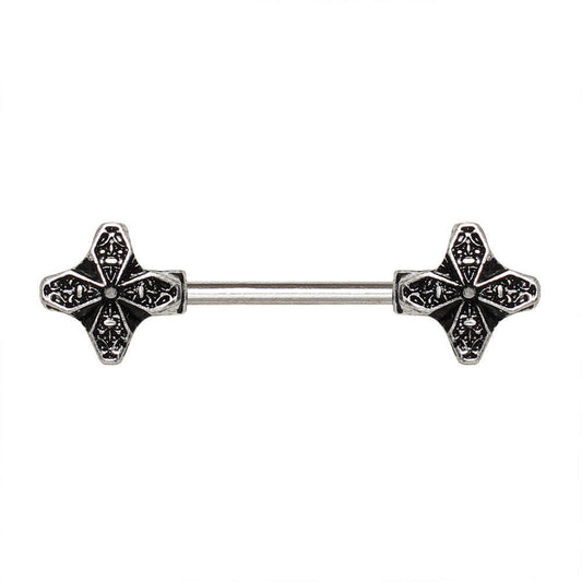 Stainless Steel Windmill Flower Nipple Bar Nipple Ring Impulse Piercings