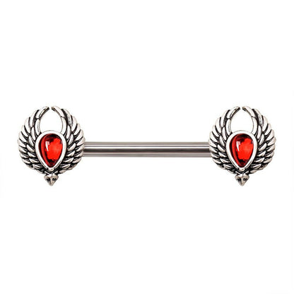 Stainless Steel Winged Blood Drop Nipple Bar Nipple Ring Impulse Piercings