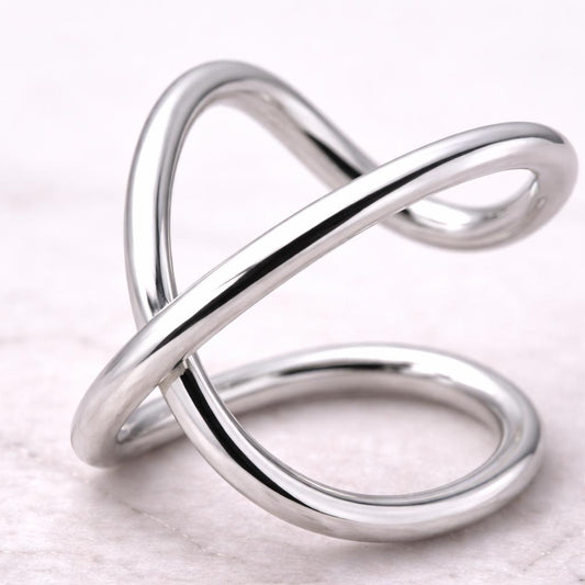 Stainless Steel X Ring Fake Cartilage Ear Cuff - Skin Metals