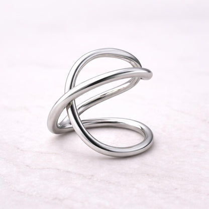 Stainless Steel X Ring Fake Cartilage Ear Cuff - Skin Metals