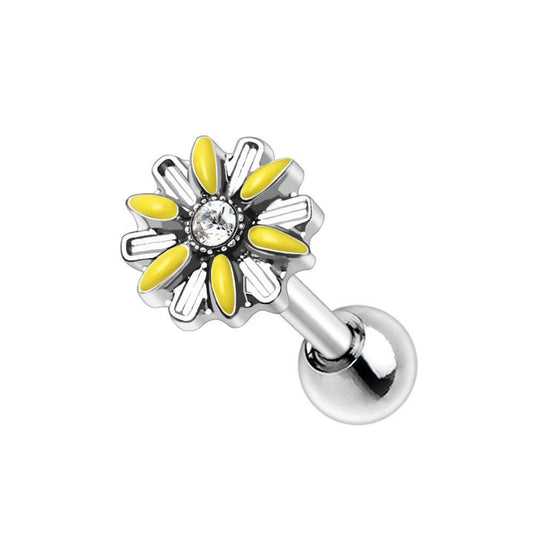 Stainless Steel Yellow Daisy Cartilage Earring