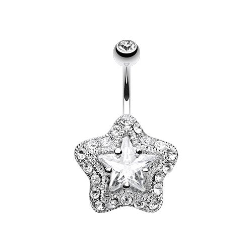 Star Extravagant Cubic Zirconia Belly Button Ring Navel Ring Impulse Piercings