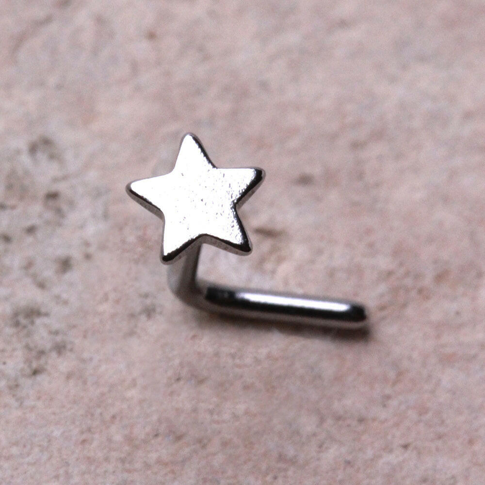 Star L-Shape Bend Nose Ring Nose Ring Impulse Piercings