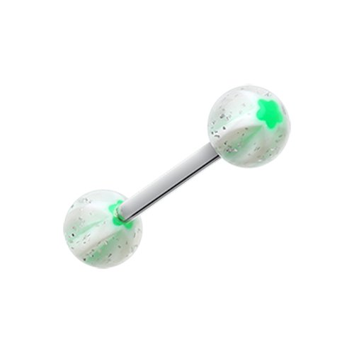 Star Punch Acrylic Top Barbell Tongue Ring Barbell Impulse Piercings Clear