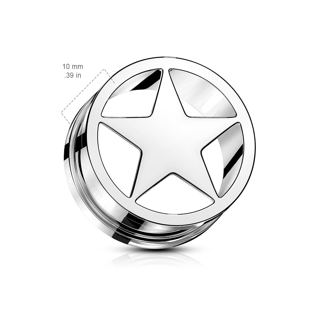 Star Screw Fit Flesh Tunnel Surgical Steel Tunnels Impulse Piercings