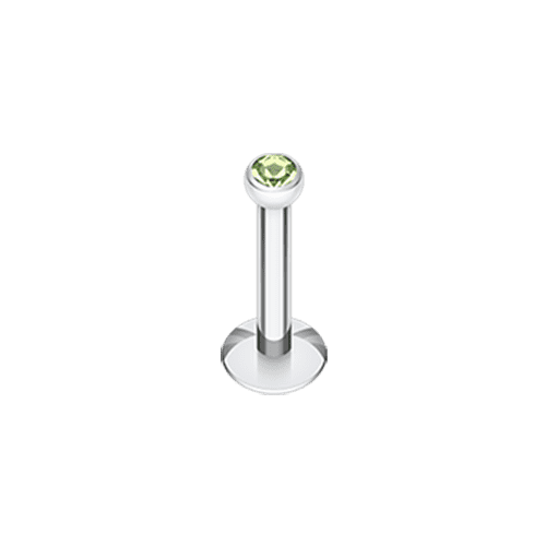 Steel Gem Ball Internally Threaded Labret Labret Impulse Piercings 5/16" (8mm) Light Green