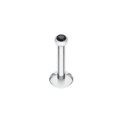 Steel Gem Ball Internally Threaded Labret Labret Impulse Piercings 1/4" (6mm) Black