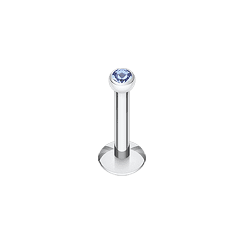 Steel Gem Ball Internally Threaded Labret Labret Impulse Piercings 1/4" (6mm) Blue