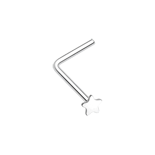 Steel Star L-Shaped Nose Ring Nose Ring Impulse Piercings