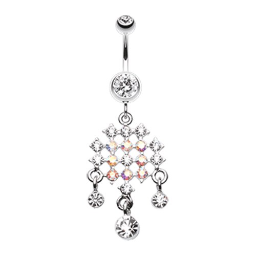 Striking Chandelier Belly Button Ring Navel Ring Impulse Piercings Clear