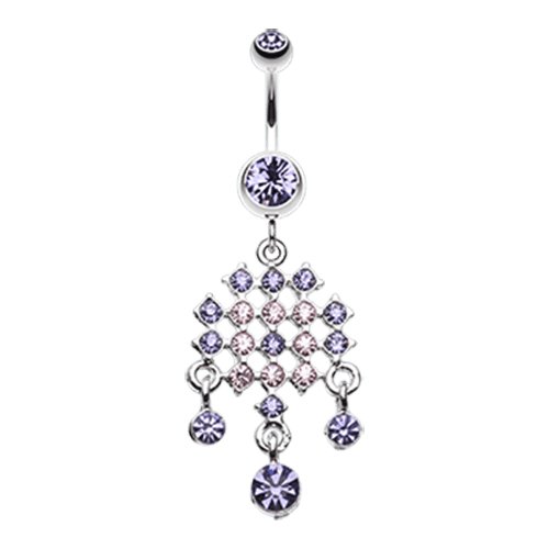 Striking Chandelier Belly Button Ring Navel Ring Impulse Piercings Tanzanite