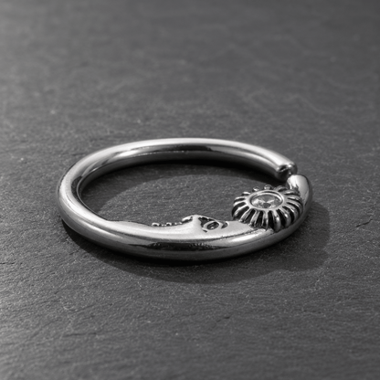 Sun & Moon Seamless Rings / Cartilage Earrings - Skin Metals
