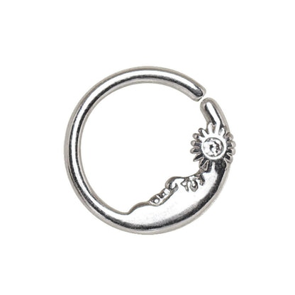 Sun & Moon Seamless Rings / Cartilage Earrings Captive Bead 