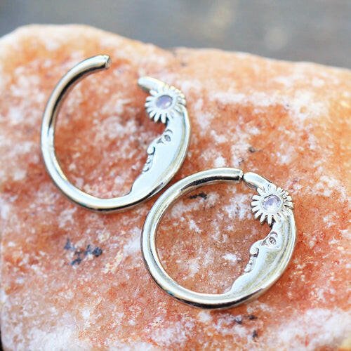 Sun & Moon Seamless Rings / Cartilage Earrings Captive Bead Impulse Piercings