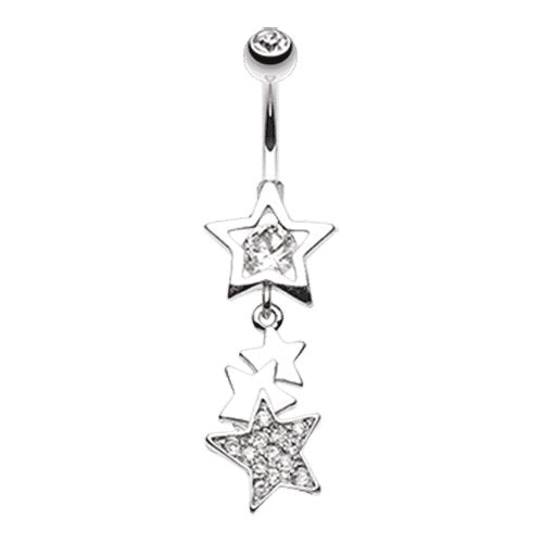 Super Star Belly Button Ring Navel Ring Impulse Piercings Clear