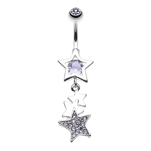 Super Star Belly Button Ring Navel Ring Impulse Piercings Tanzanite