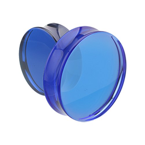 Supersize Basic Acrylic Double Flared Ear Gauge Plug Earrings Plug Earrings Impulse Piercings 1-1/8" (29mm) Blue