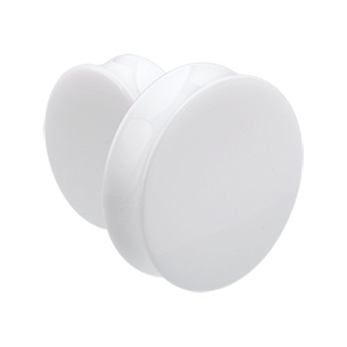 Supersize Basic Acrylic Double Flared Ear Gauge Plug Earrings Plug Earrings Impulse Piercings 1-1/8" (29mm) White