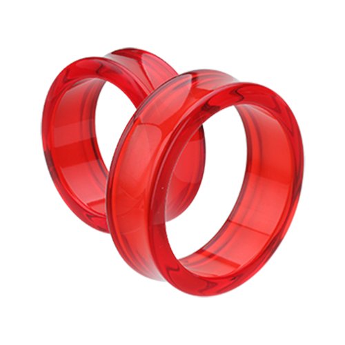 Supersize Basic Acrylic Double Flared Ear Gauge Tunnel Plug Earrings Plug Earrings Impulse Piercings 1-1/8" (29mm) Red