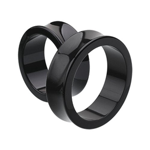 Supersize Basic Acrylic Double Flared Ear Gauge Tunnel Plug Earrings Plug Earrings Impulse Piercings 1-1/8" (29mm) Black