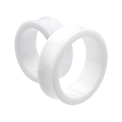 Supersize Basic Acrylic Double Flared Ear Gauge Tunnel Plug Earrings Plug Earrings Impulse Piercings 1-1/8" (29mm) White