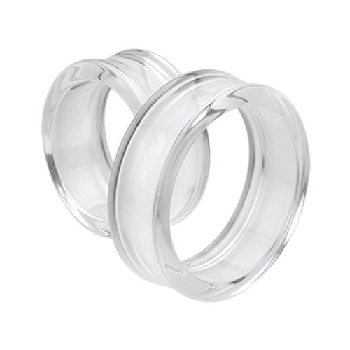 Supersize Basic Acrylic Double Flared Ear Gauge Tunnel Plug Earrings Plug Earrings Impulse Piercings 1-1/8" (29mm) Clear