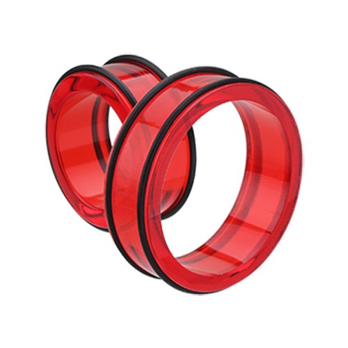 Supersize Basic Acrylic No Flare Ear Gauge Tunnel Plug Plugs Impulse Piercings 1-1/8" (29mm) Red