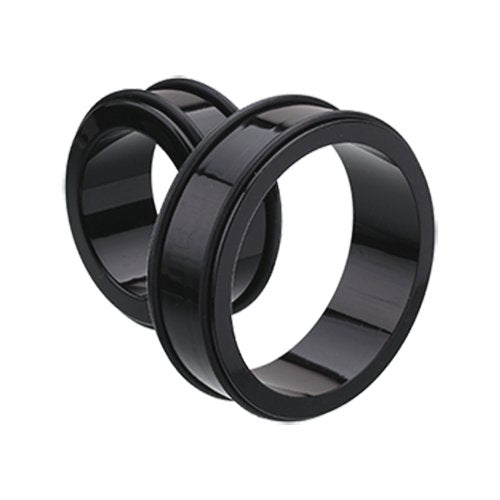 Supersize Basic Acrylic No Flare Ear Gauge Tunnel Plug Plugs Impulse Piercings 1-1/8" (29mm) Black