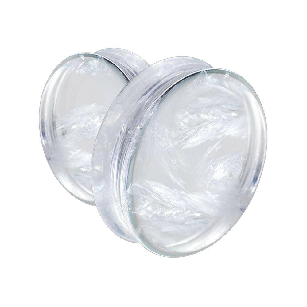 Supersize Clear Quartz Natural Stone Double Flared Ear Gauge Plug Plugs Impulse Piercings 1-1/8" (29mm)