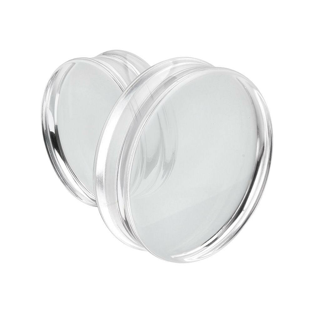 Supersize Flat Glass Double Flared Ear Gauge Plug Plugs Impulse Piercings 1-1/8" (29mm) Clear