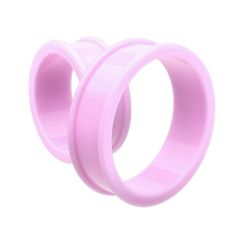 Supersize Flexible Silicone Double Flared Ear Gauge Tunnel Plug Earrings Plug Earrings Impulse Piercings 1-1/8" (29mm) Purple