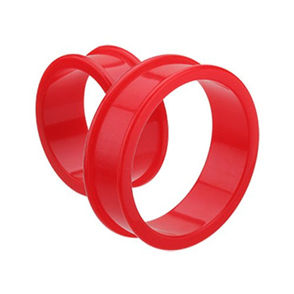 Supersize Flexible Silicone Double Flared Ear Gauge Tunnel Plug Tunnels Impulse Piercings Red 1-1/8" (29mm)