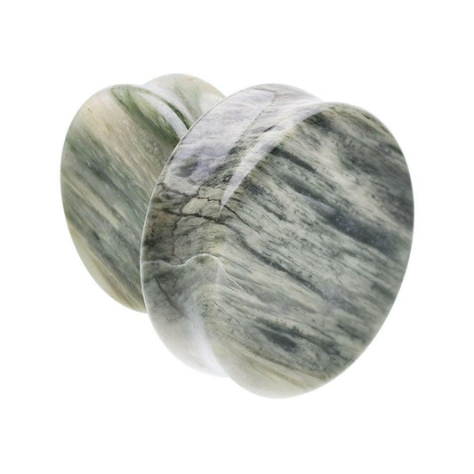 Supersize Green Jasper Natural Stone Double Flared Ear Gauge Plug Plugs Impulse Piercings 1-1/8" (29mm)