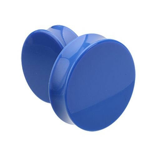 Supersize Neon Colored Acrylic Double Flared Ear Gauge Plug Plugs Impulse Piercings 1-1/8" (29mm) Blue