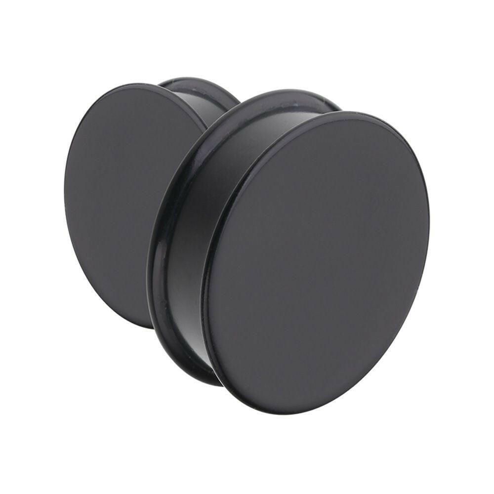 Supersize Solid Silicone Ear Double Flared Plug Earrings Plug Earrings Impulse Piercings Black 1-1/8" (29mm)