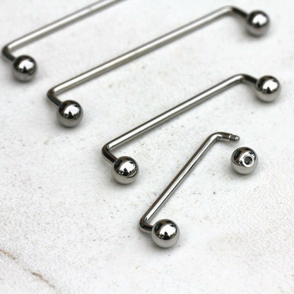 Surgical Steel 90 Degree Surface Barbell