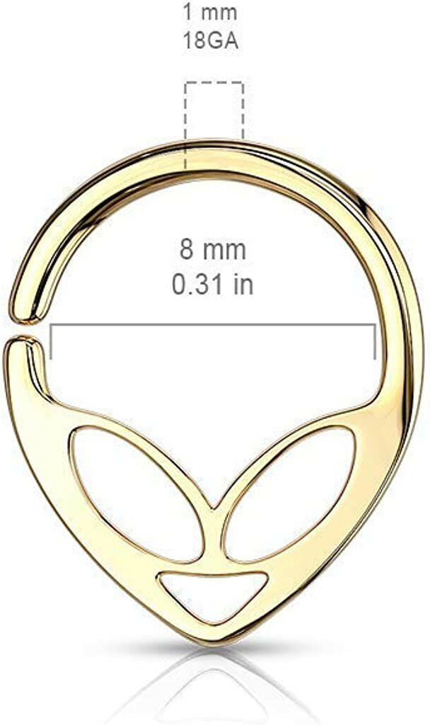 Surgical Steel Alien Bendable Hoop Rings For Ear Cartilage Daith Nose Septum Nose Ring Impulse Piercings