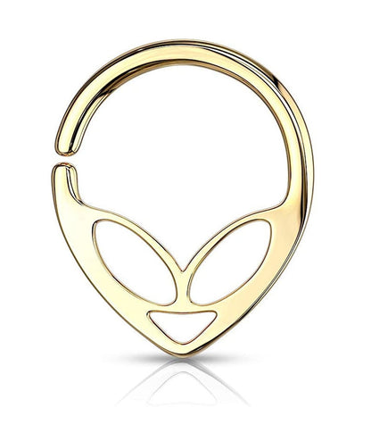 Surgical Steel Alien Bendable Hoop Rings For Ear Cartilage Daith Nose Septum Nose Ring Impulse Piercings 18GA Length: 8mm Gold