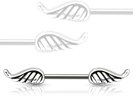 Surgical Steel Angel Wings Nipple Barbell Rings Nipple Ring Impulse Piercings