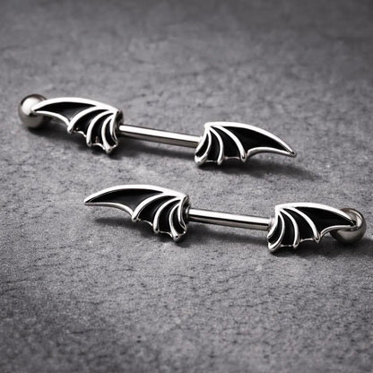 Surgical Steel Bat Wings Nipple Bar Nipple Ring Impulse Piercings