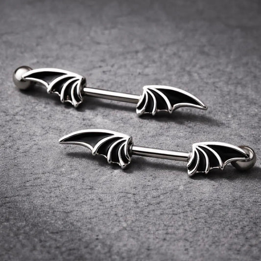 Surgical Steel Bat Wings Nipple Bar Nipple Ring Impulse Piercings