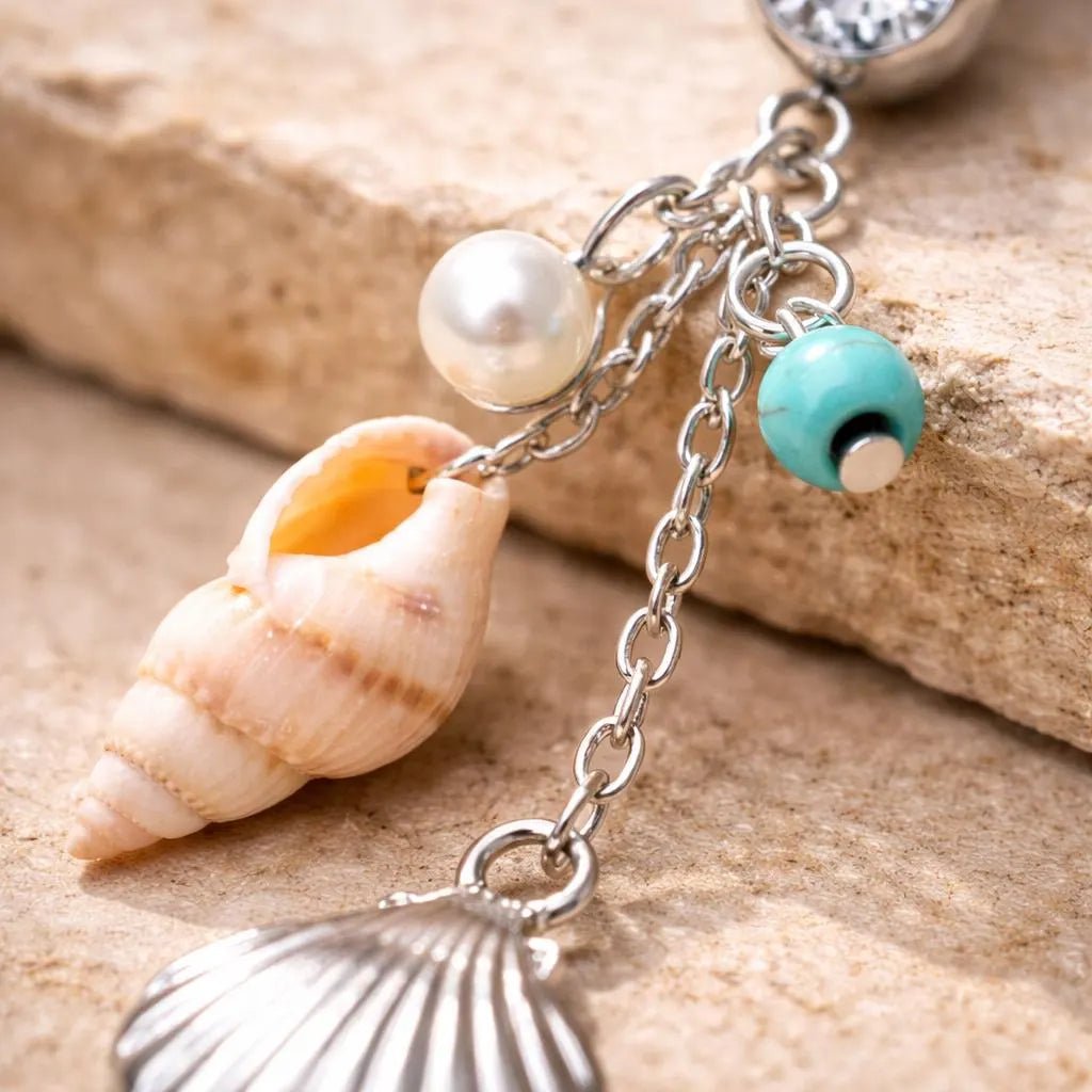 Surgical Steel Beach Charms Dangle Belly Button Navel Ring Belly Button Ring Skin Metals