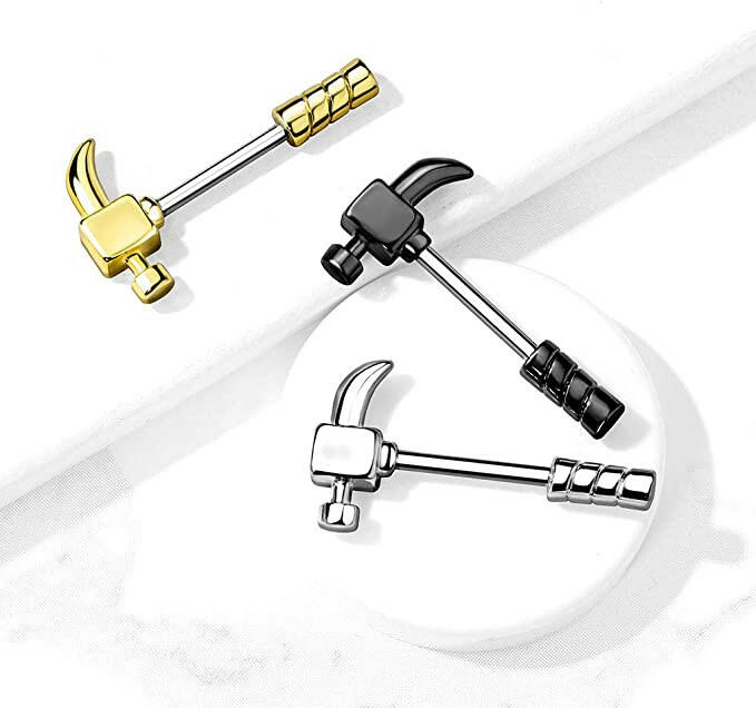 Surgical Steel Claw Hammer Nipple Barbell Rings Nipple Ring Impulse Piercings