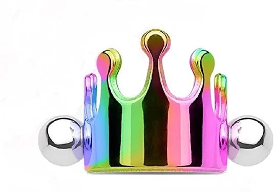 Surgical Steel Crown Ear Cartilage Helix Cuff Barbells Cuff Earring Impulse Piercings Rainbow