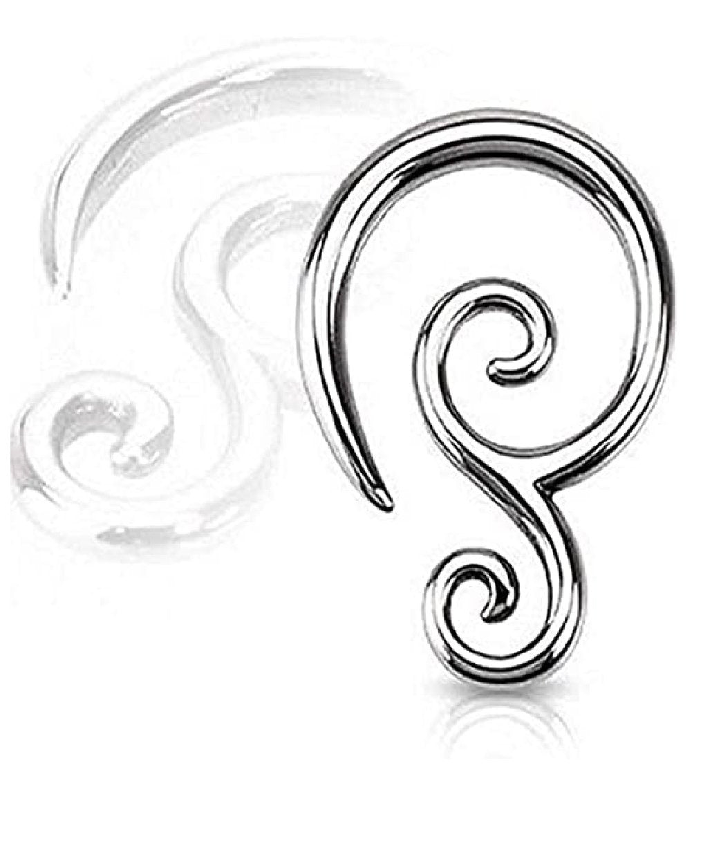 Surgical Steel Double Swirl Taper Tapers Impulse Piercings 14GA (1.6mm)