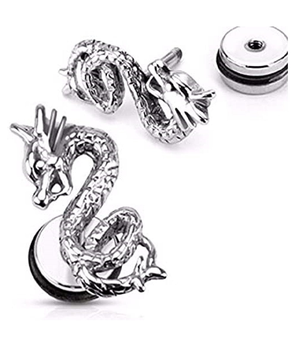 Surgical Steel Dragon Fake Plugs Fake Plug Impulse Piercings