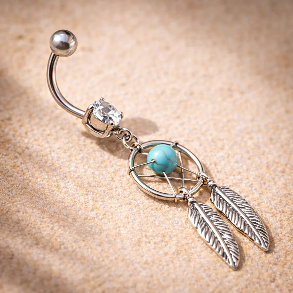 Surgical Steel Dream Catcher Belly Button Navel Ring Belly Button Ring Skin Metals